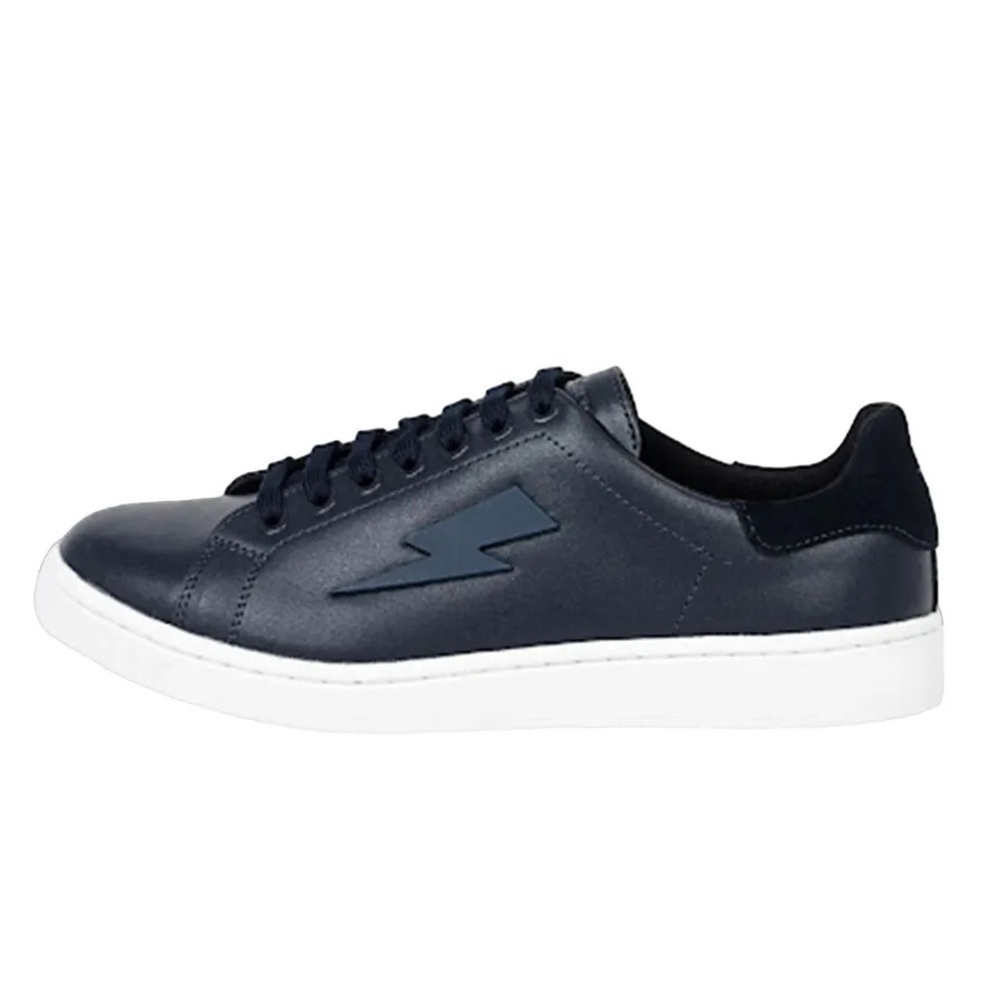 Women’s Neil Barrett Navy Tennis Trainer Thunderbolt Sneakers Size 38 - Picture 2 of 4